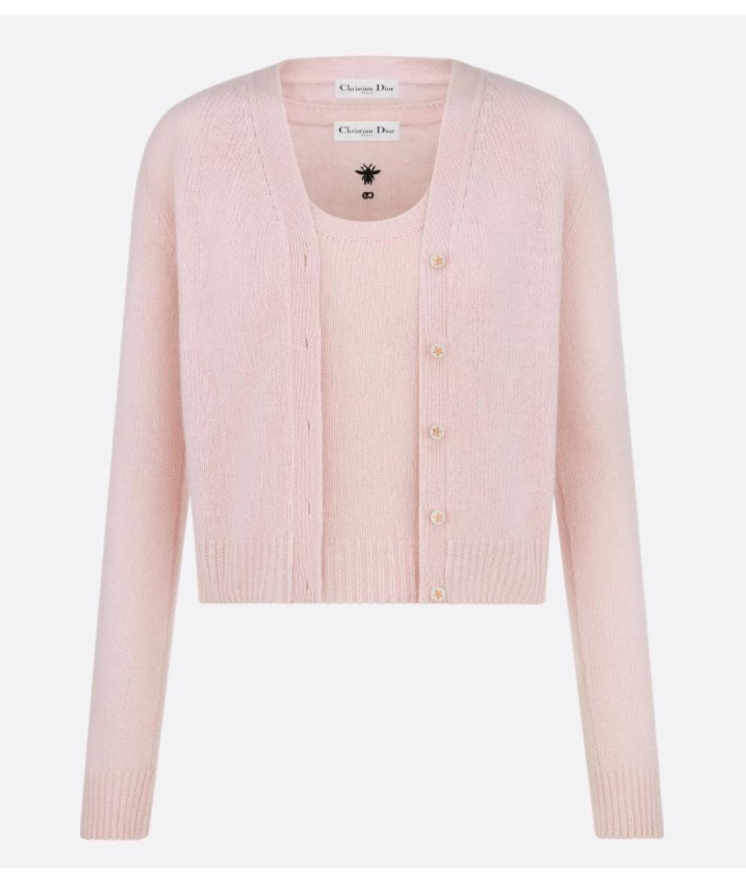 CHRISTIAN DIOR Розовый кашемировый кардиган, фото 6