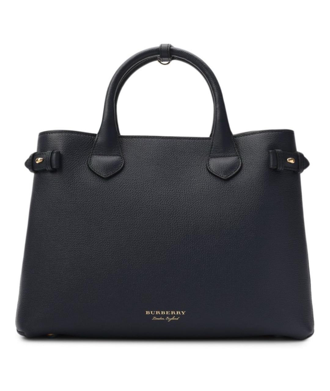 BURBERRY Темно-синяя кожаная сумка с короткими ручками, фото 9