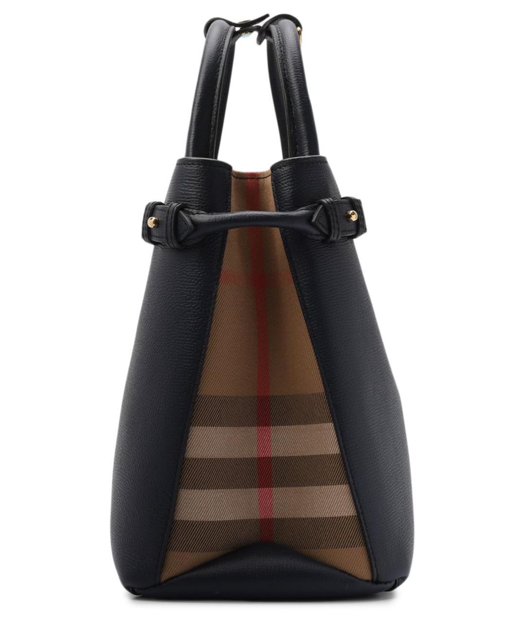 BURBERRY Темно-синяя кожаная сумка с короткими ручками, фото 3