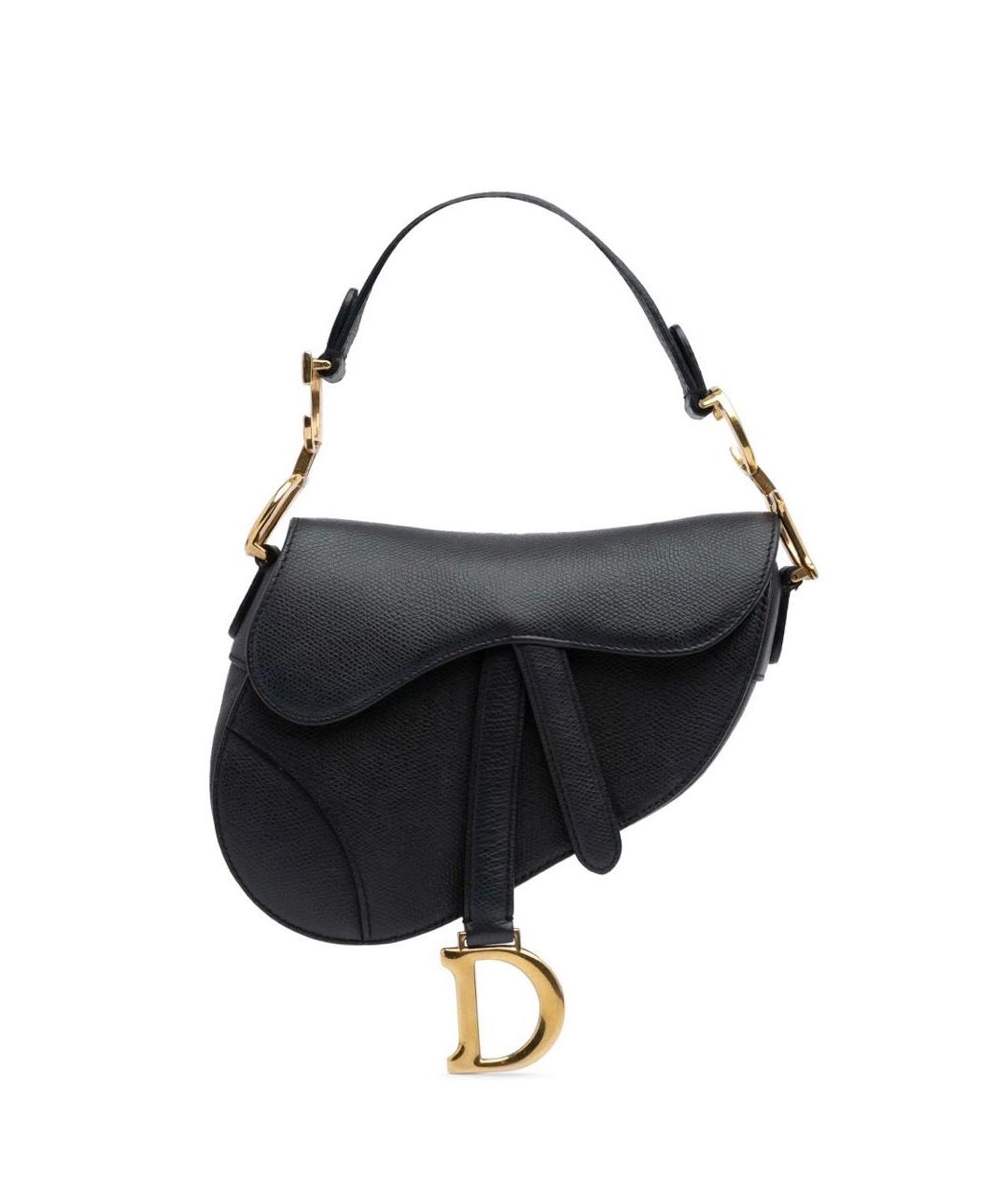 CHRISTIAN DIOR Черная кожаная сумка с короткими ручками, фото 9