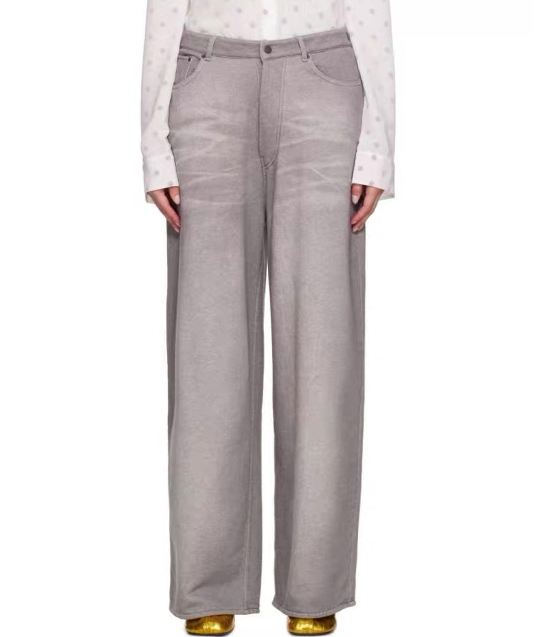 ACNE STUDIOS Серые хлопковые брюки широкие, фото 2