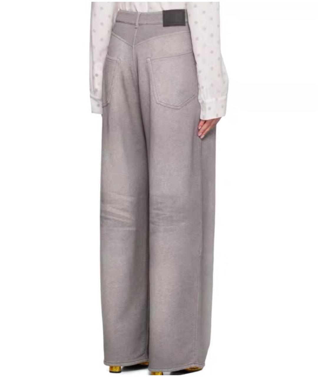 ACNE STUDIOS Серые хлопковые брюки широкие, фото 4
