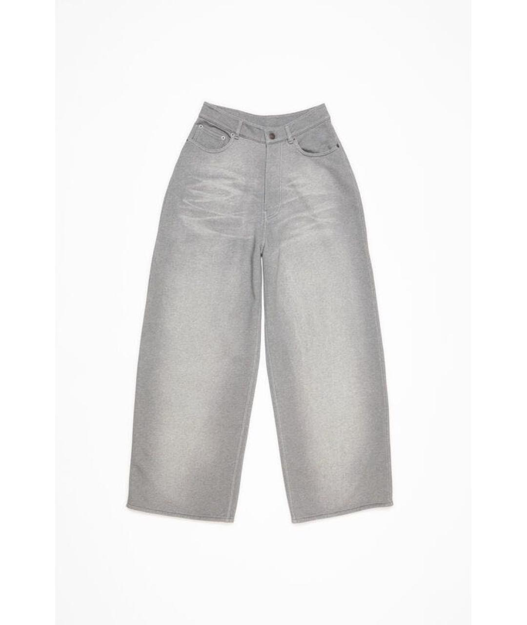 ACNE STUDIOS Серые хлопковые брюки широкие, фото 6