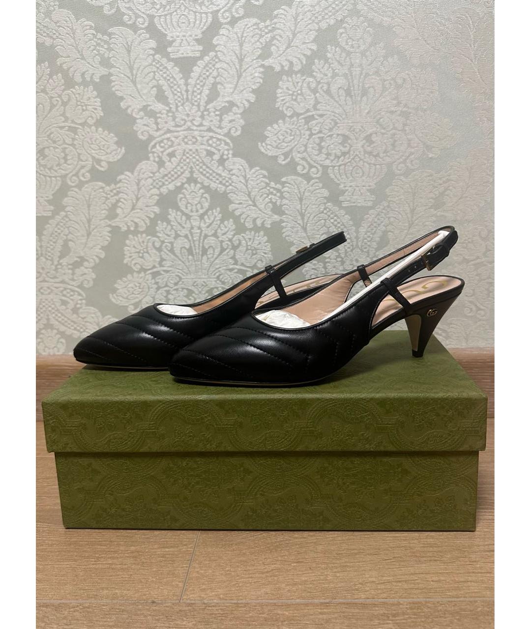 GUCCI Черные кожаные туфли, фото 2