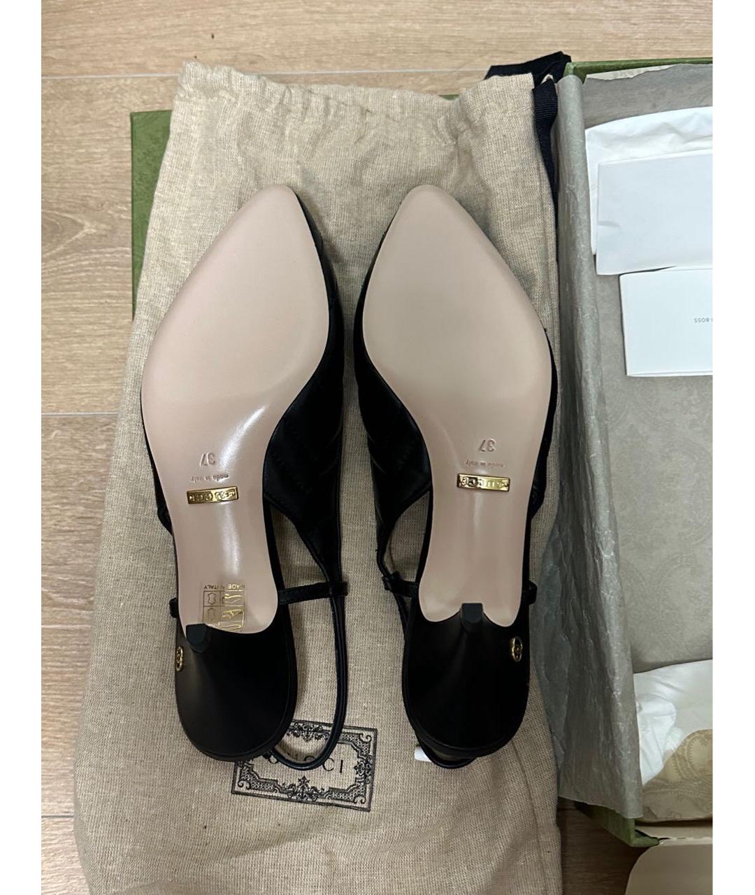 GUCCI Черные кожаные туфли, фото 4