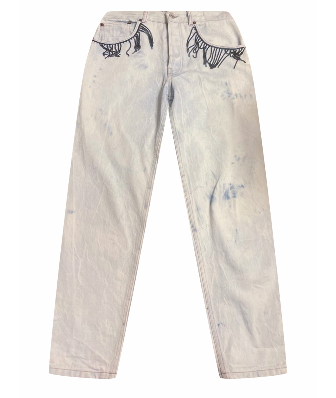 FORTE COUTURE Белые хлопковые джинсы слим, фото 1