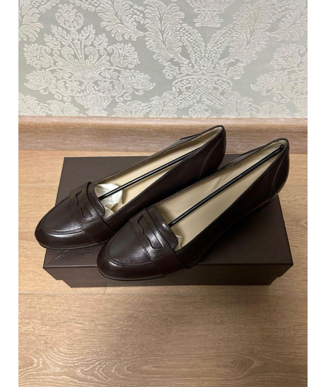 GUCCI Коричневые кожаные лоферы, фото 2