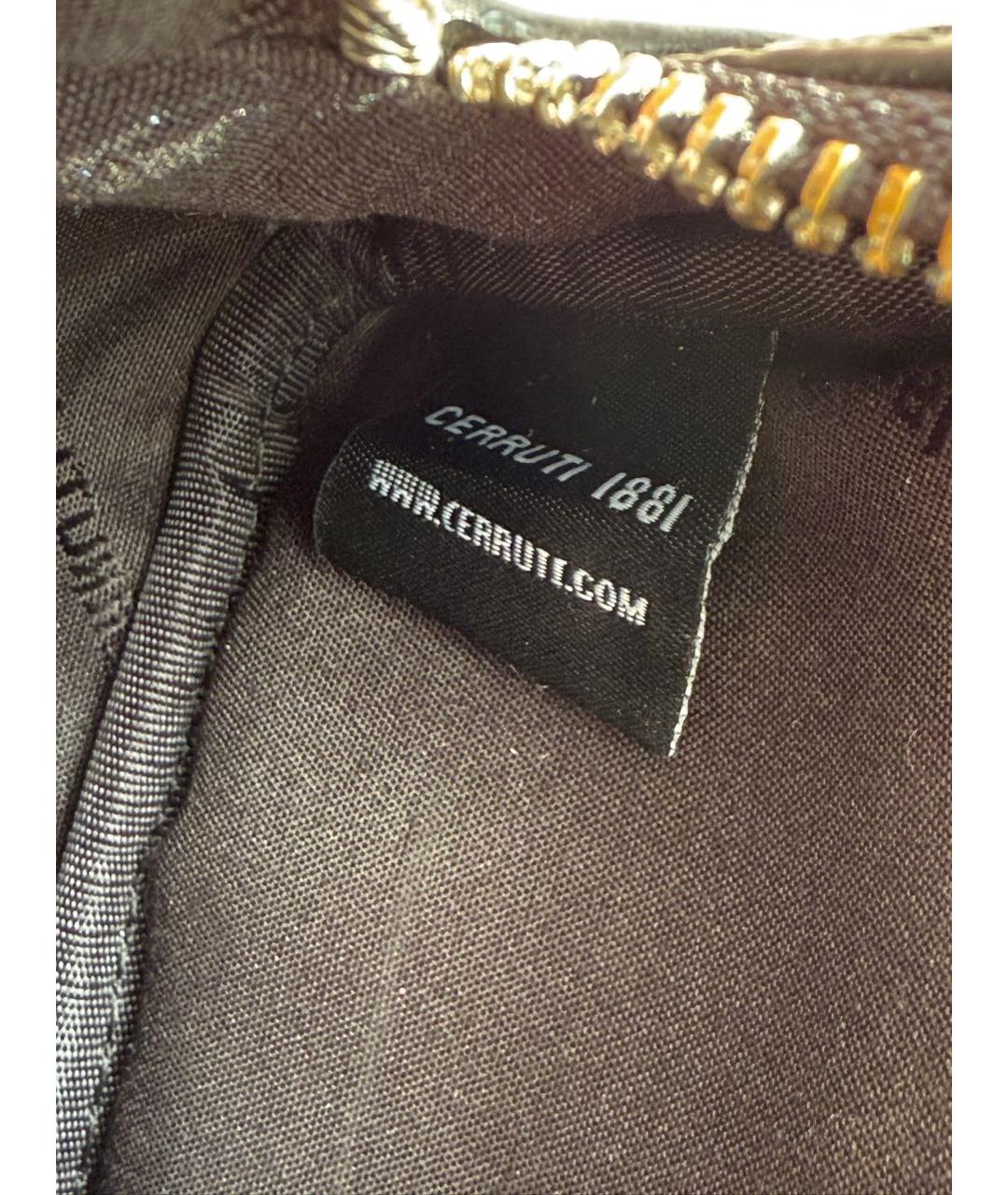 CERRUTI 1881 Черная кожаная поясная сумка, фото 5