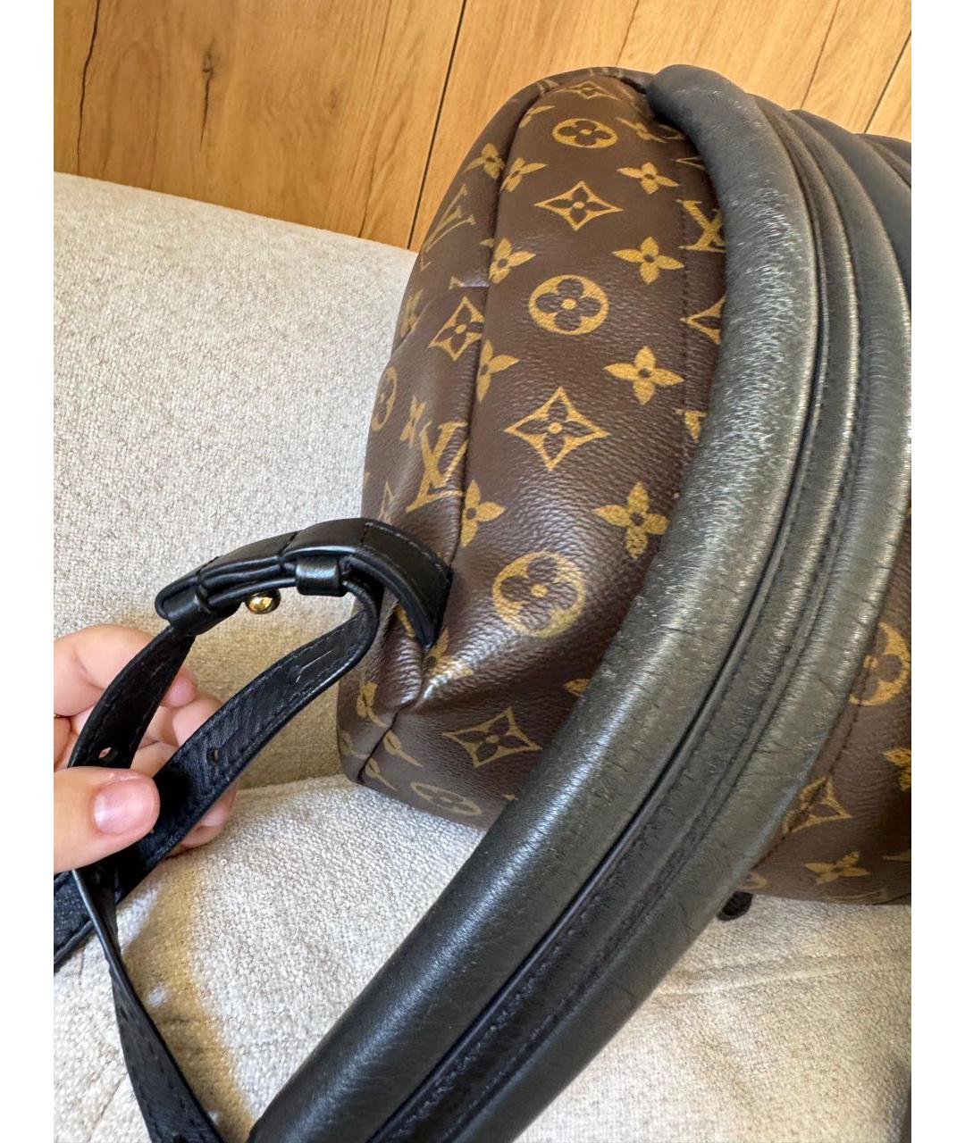 LOUIS VUITTON Коричневый кожаный рюкзак, фото 7