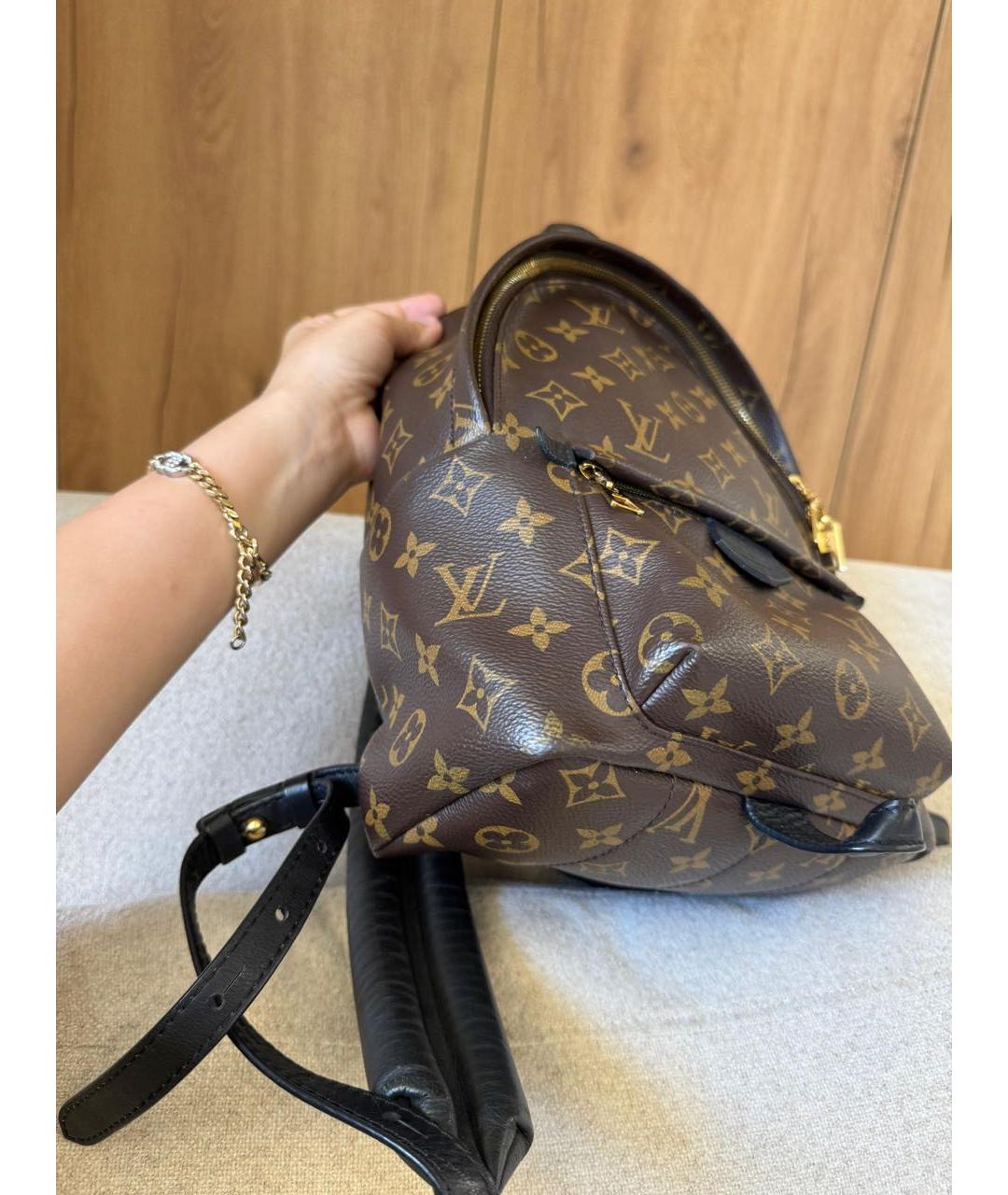 LOUIS VUITTON Коричневый кожаный рюкзак, фото 5