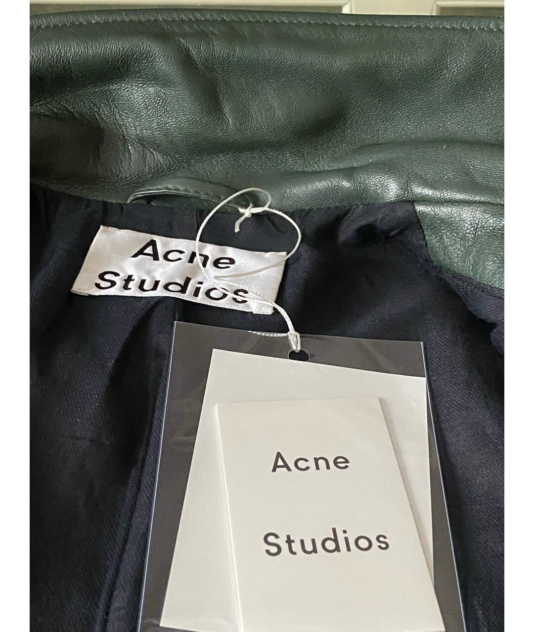 ACNE STUDIOS Зеленая кожаная куртка, фото 3