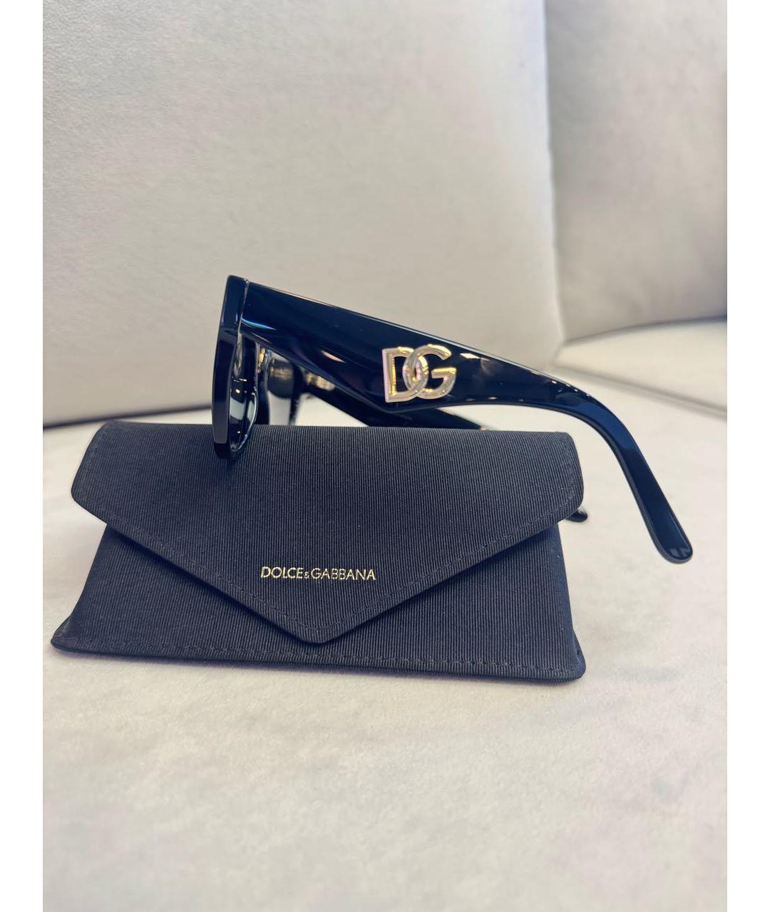 DOLCE&GABBANA Черные пластиковые солнцезащитные очки, фото 3
