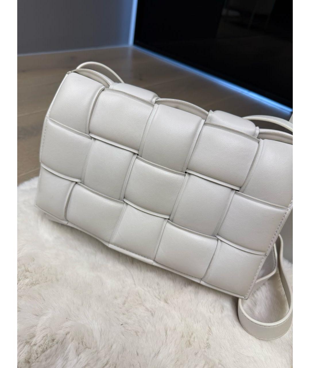 BOTTEGA VENETA Белая кожаная сумка через плечо, фото 3