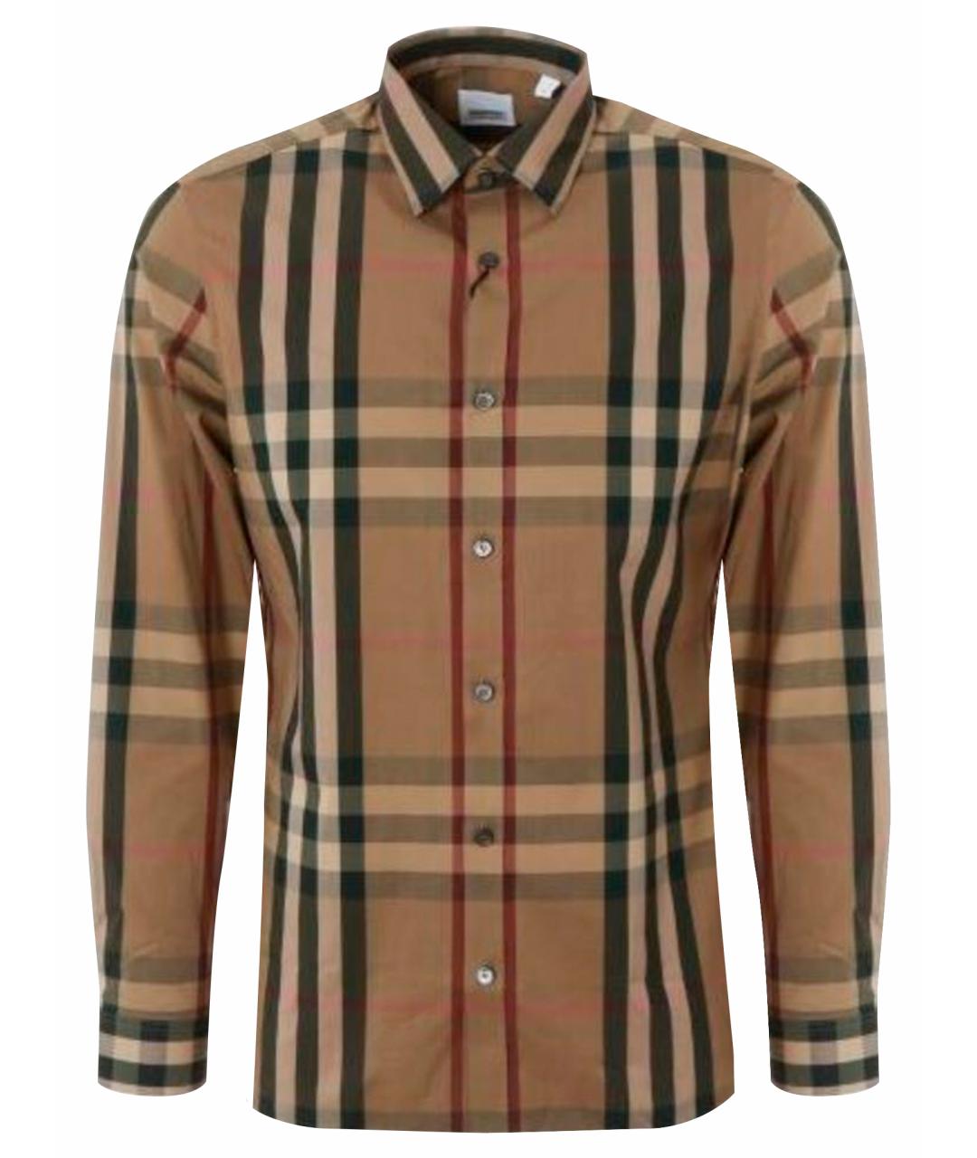 BURBERRY Коричневая хлопковая кэжуал рубашка, фото 1