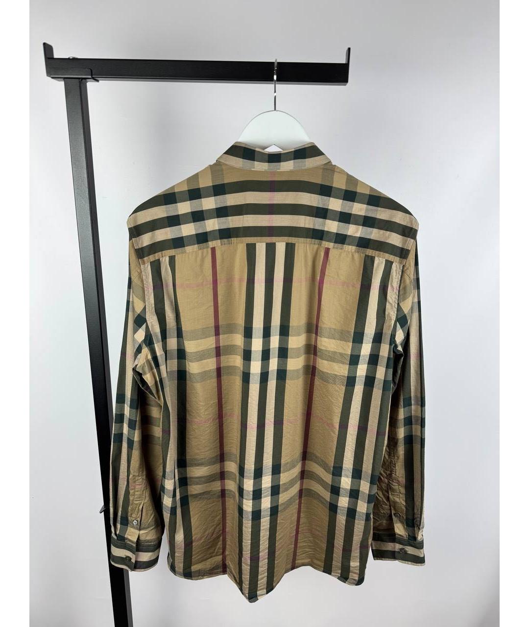 BURBERRY Коричневая хлопковая кэжуал рубашка, фото 4