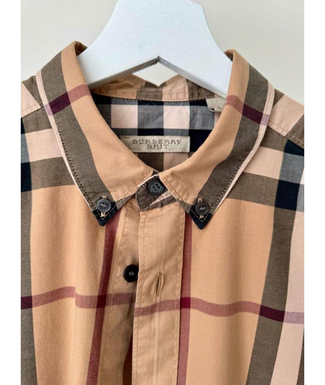 BURBERRY Коричневая хлопковая кэжуал рубашка, фото 8