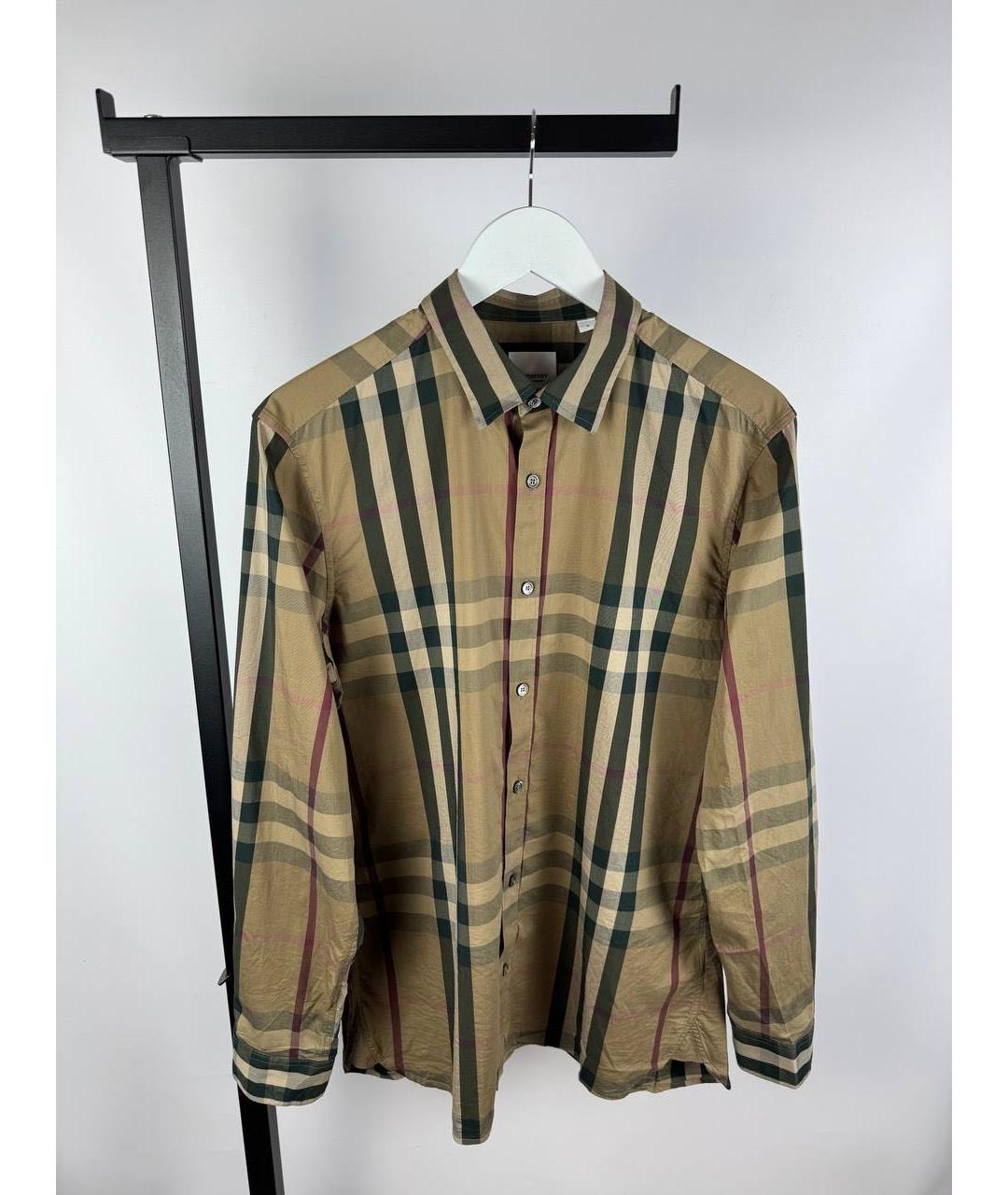 BURBERRY Коричневая хлопковая кэжуал рубашка, фото 3