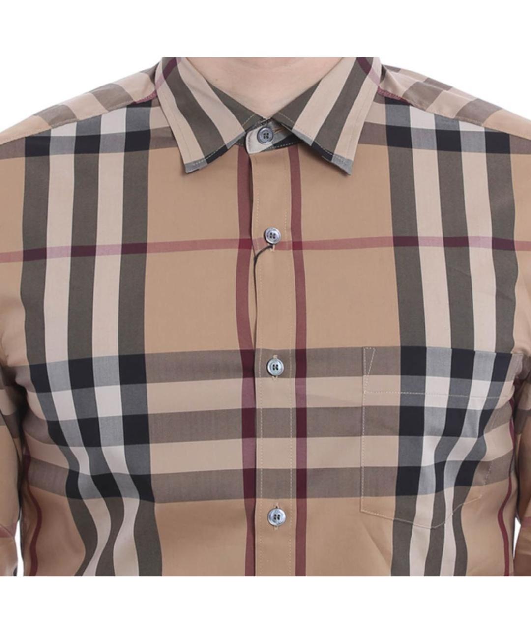 BURBERRY Коричневая хлопковая кэжуал рубашка, фото 6