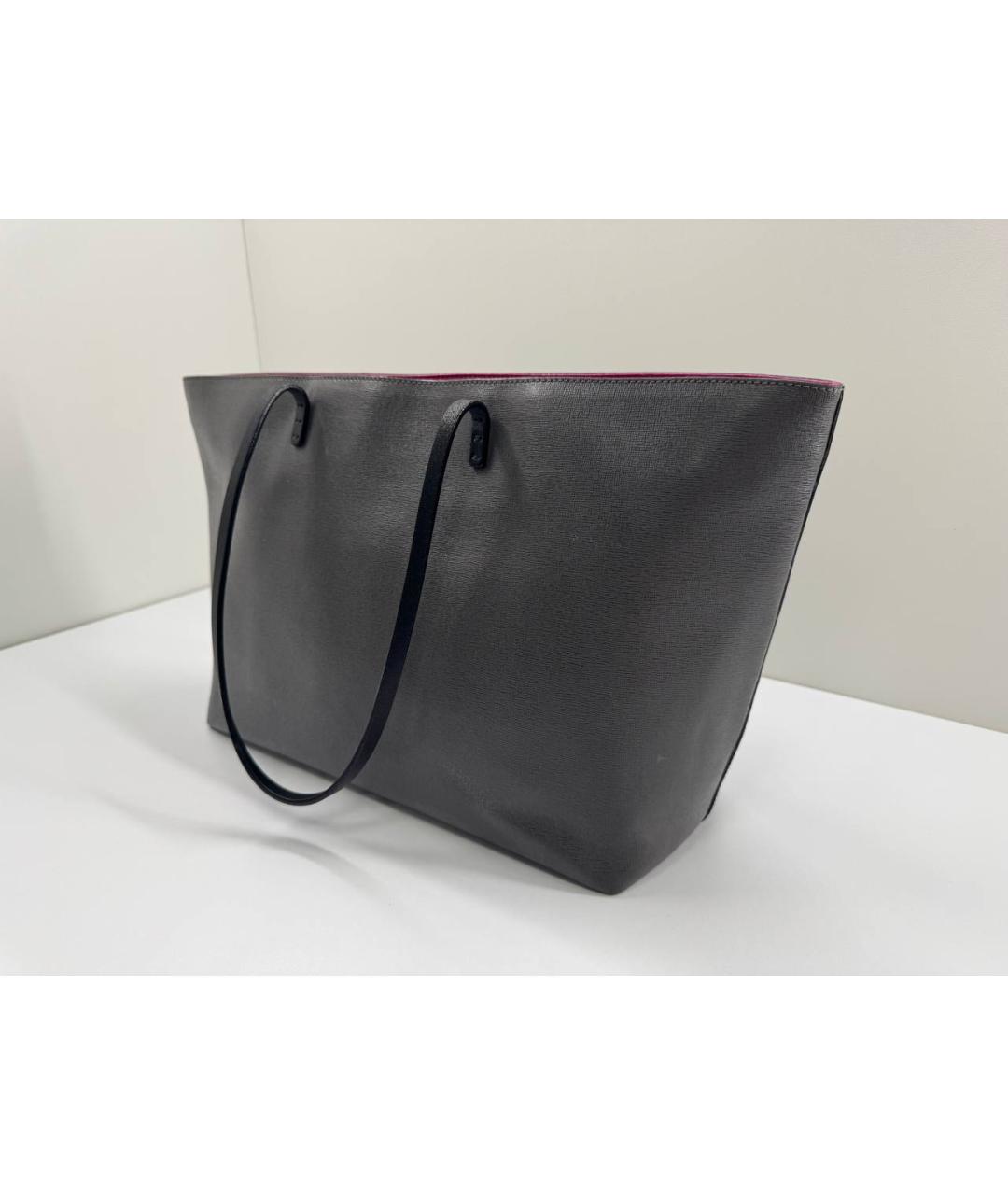 FENDI Серая сумка тоут из лакированной кожи, фото 7