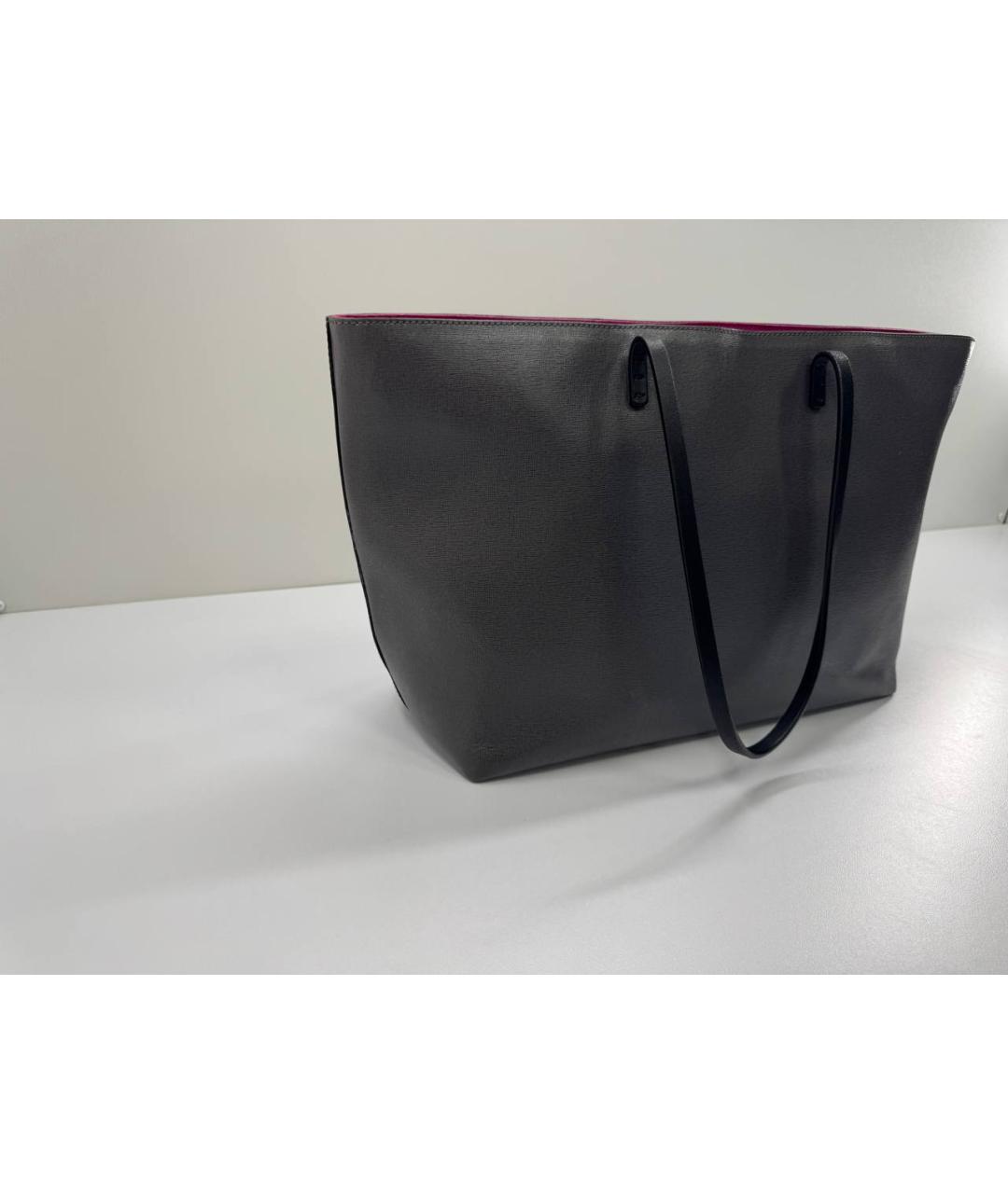 FENDI Серая сумка тоут из лакированной кожи, фото 8