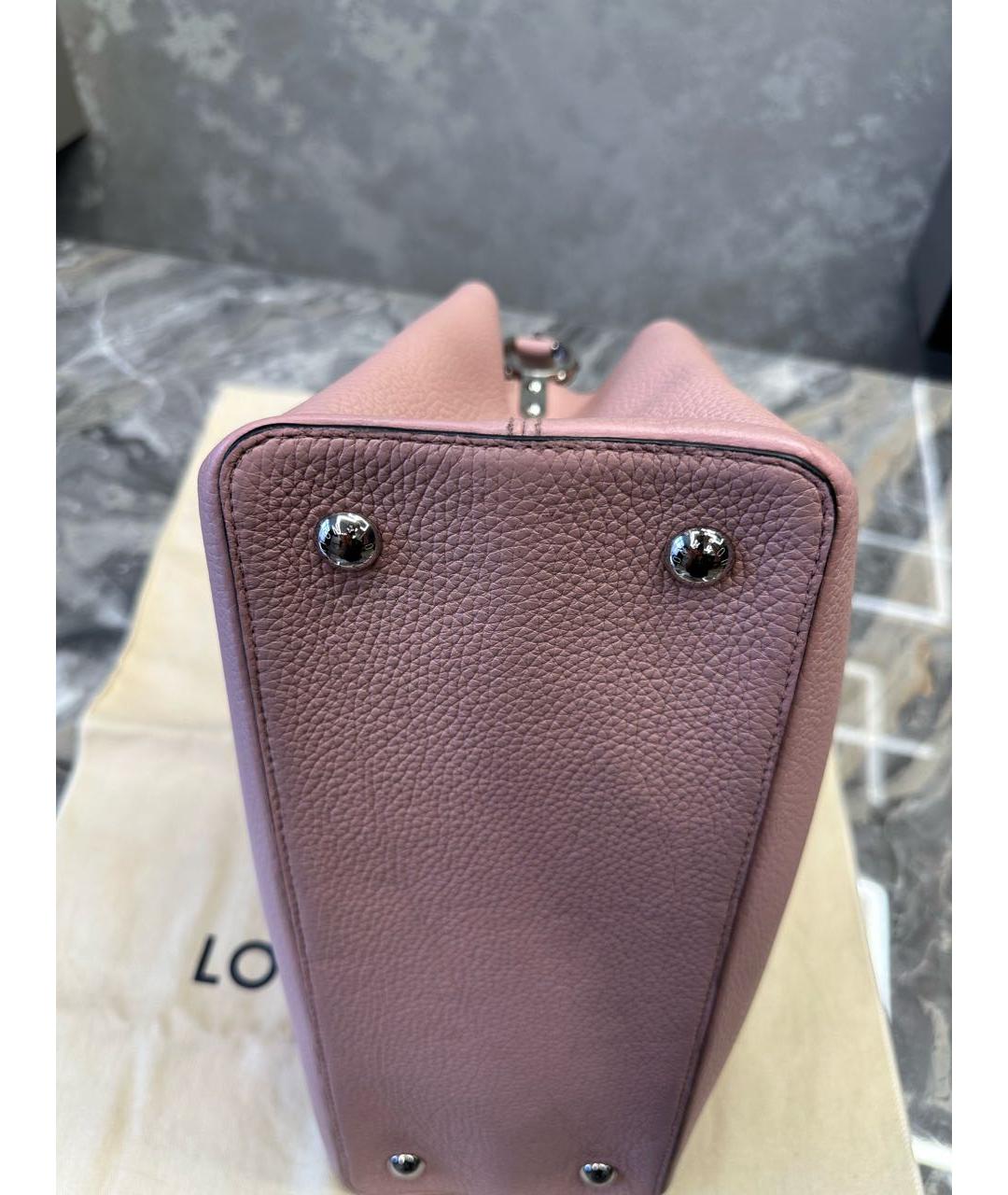 LOUIS VUITTON Розовая кожаная сумка с короткими ручками, фото 6