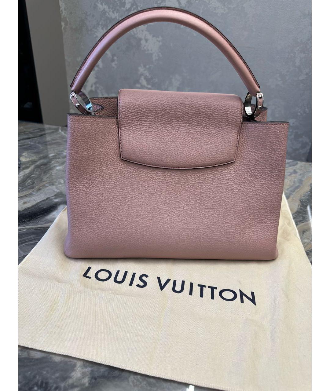 LOUIS VUITTON Розовая кожаная сумка с короткими ручками, фото 3
