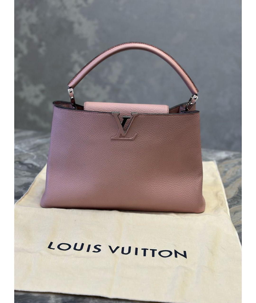 LOUIS VUITTON Розовая кожаная сумка с короткими ручками, фото 7