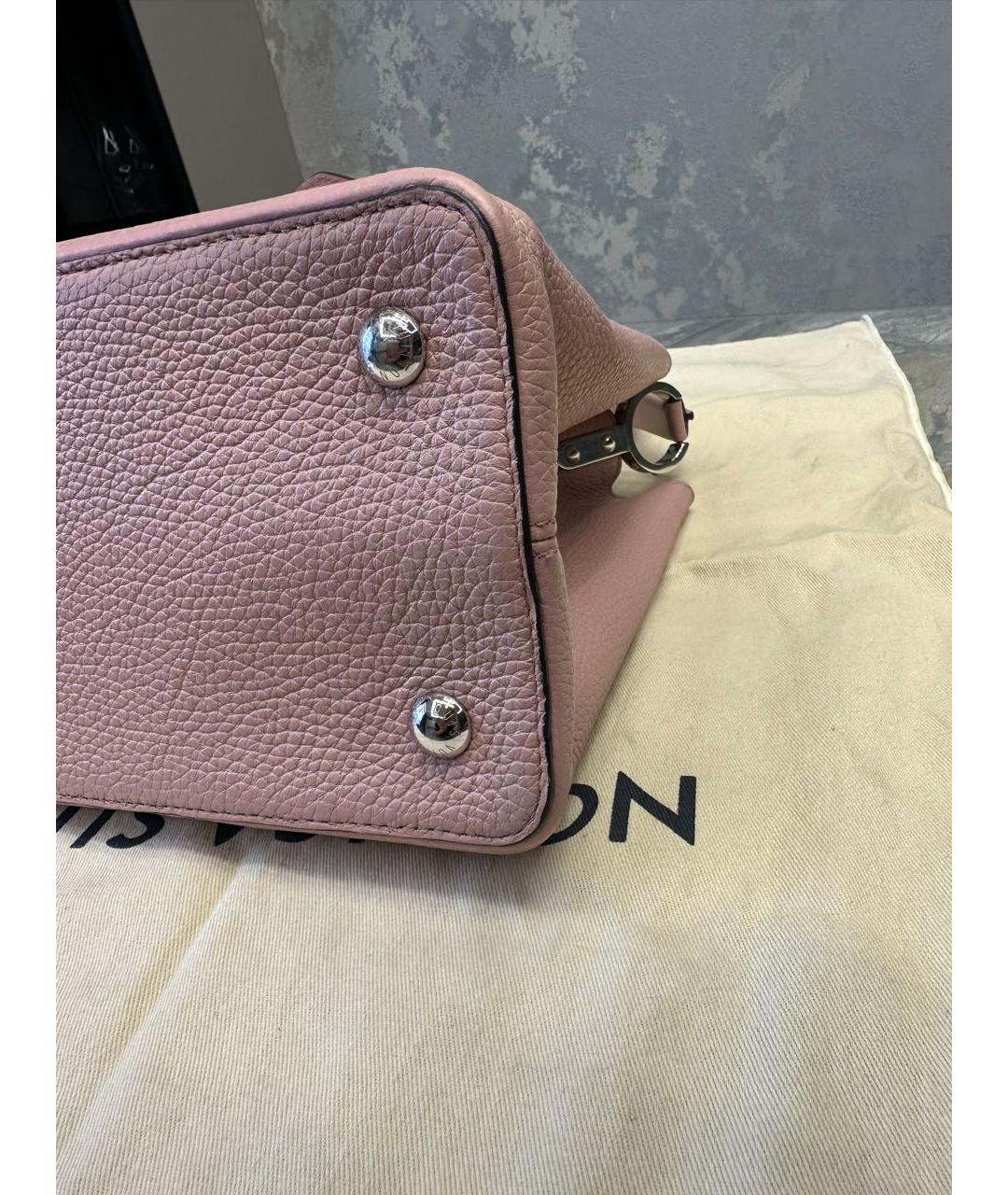LOUIS VUITTON Розовая кожаная сумка с короткими ручками, фото 5
