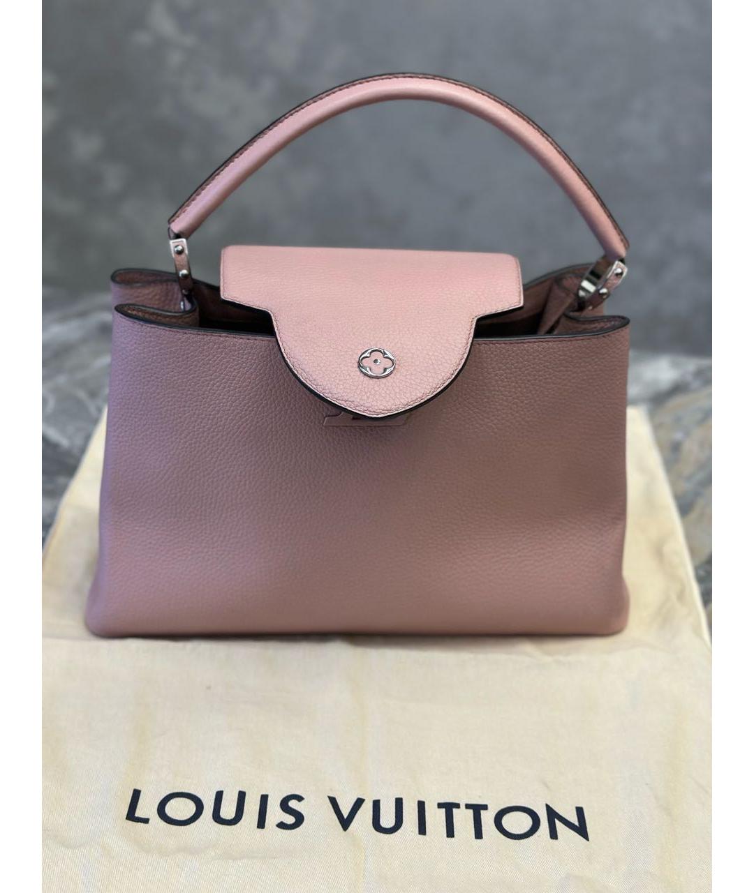 LOUIS VUITTON Розовая кожаная сумка с короткими ручками, фото 2