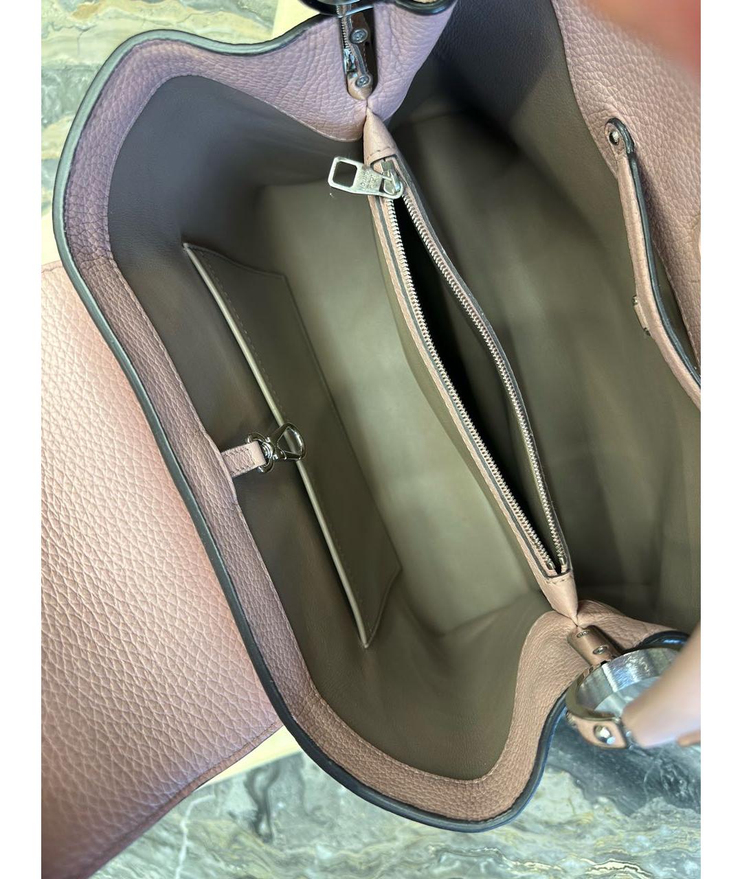 LOUIS VUITTON Розовая кожаная сумка с короткими ручками, фото 4