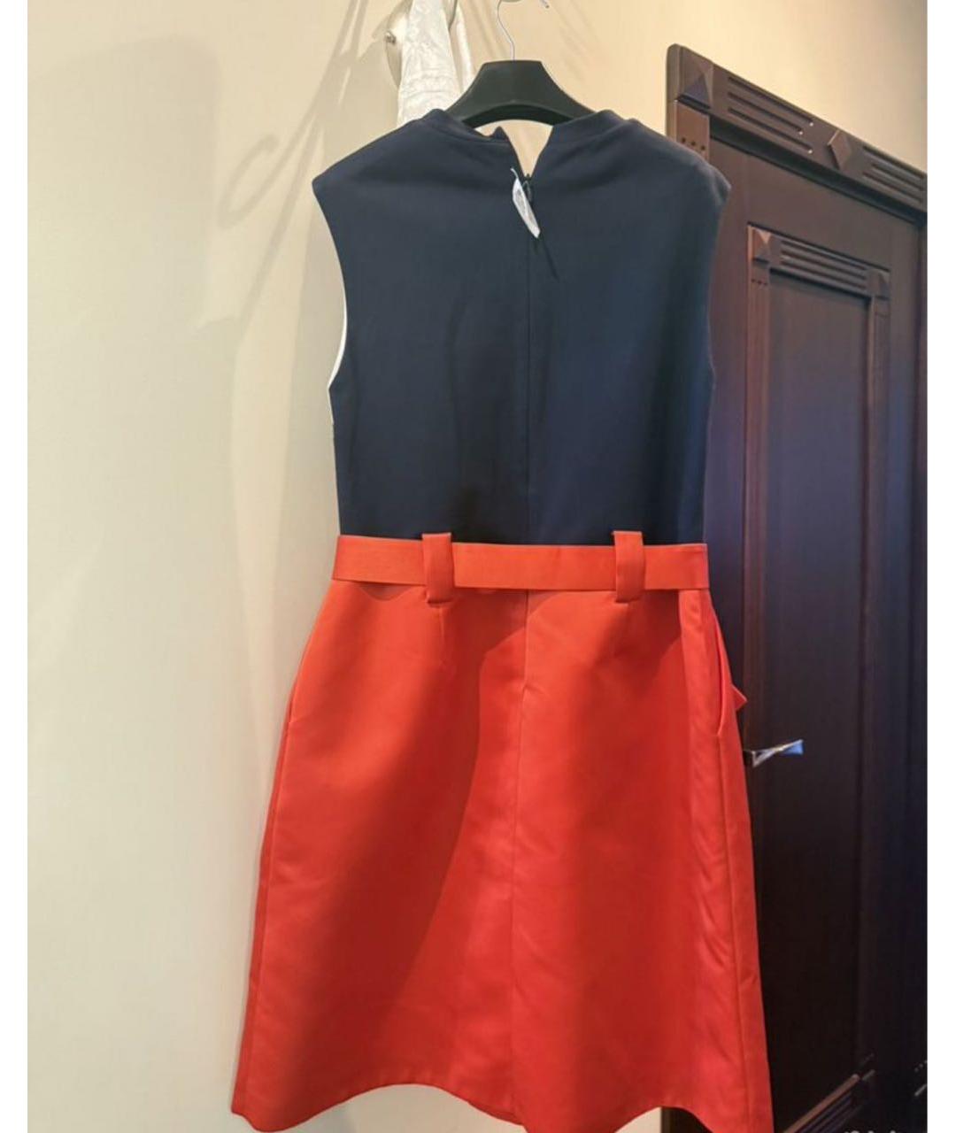 JIL SANDER NAVY Красное ацетатное повседневное платье, фото 2