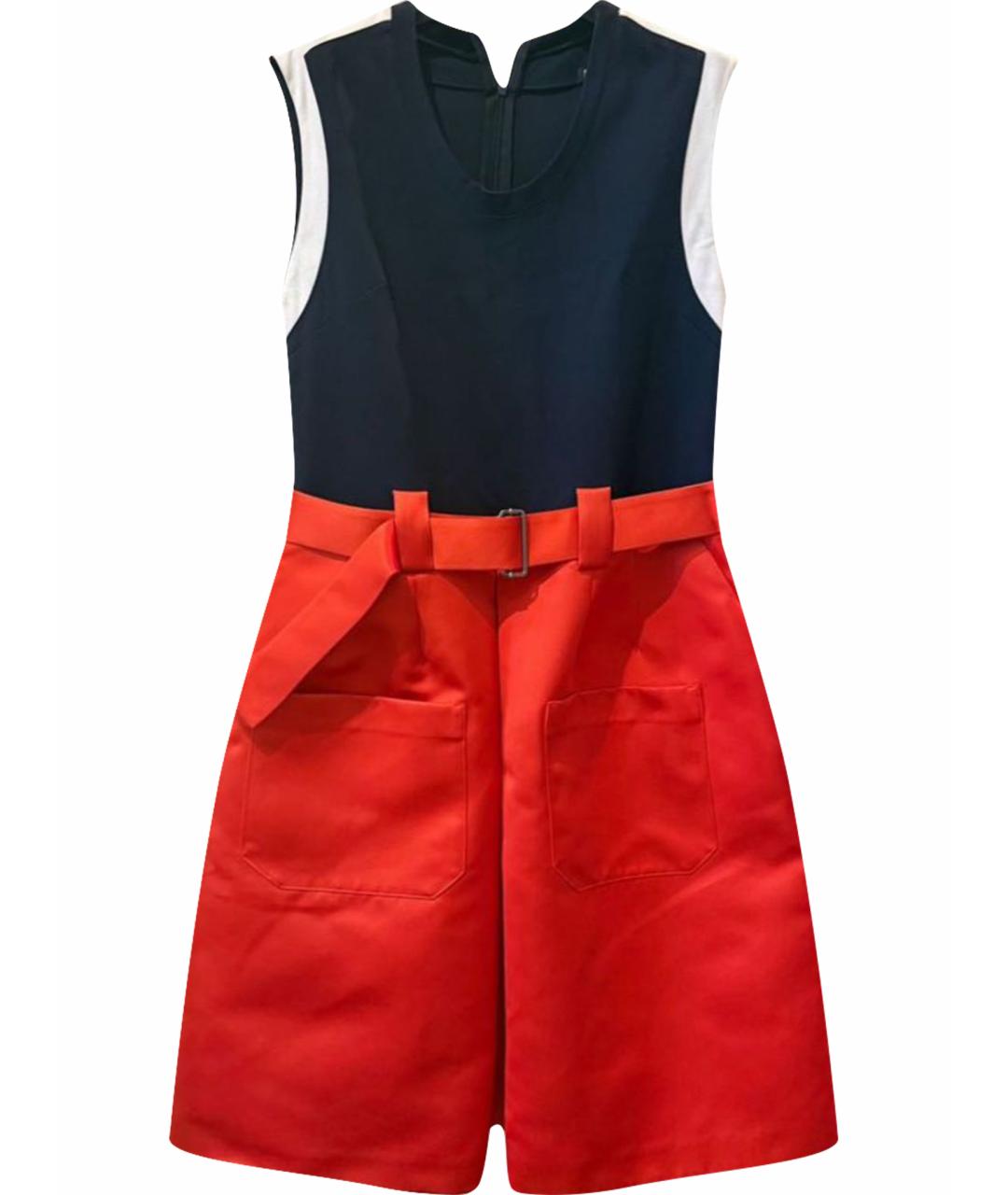 JIL SANDER NAVY Красное ацетатное повседневное платье, фото 1