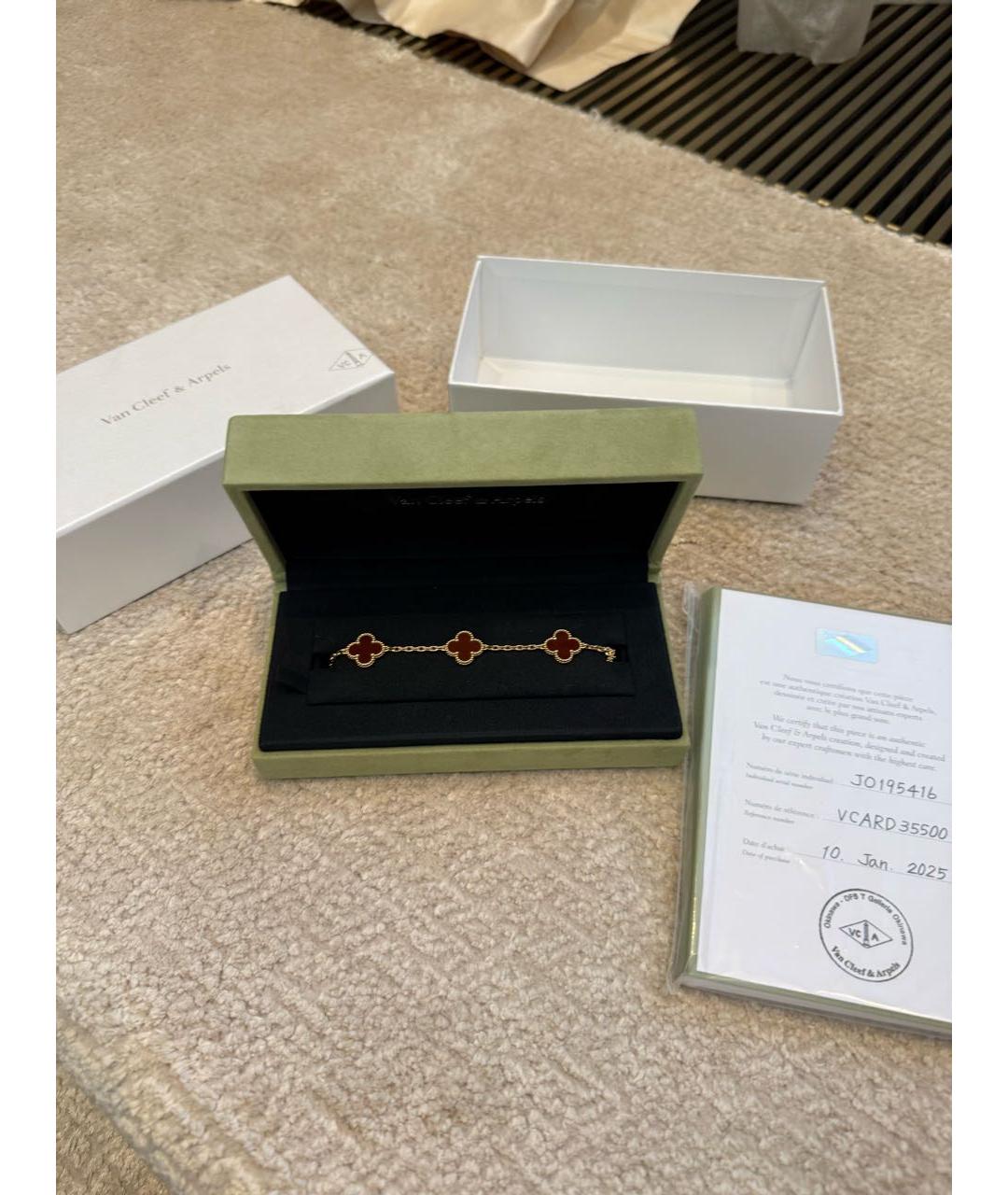 VAN CLEEF & ARPELS Бордовый браслет из желтого золота, фото 2