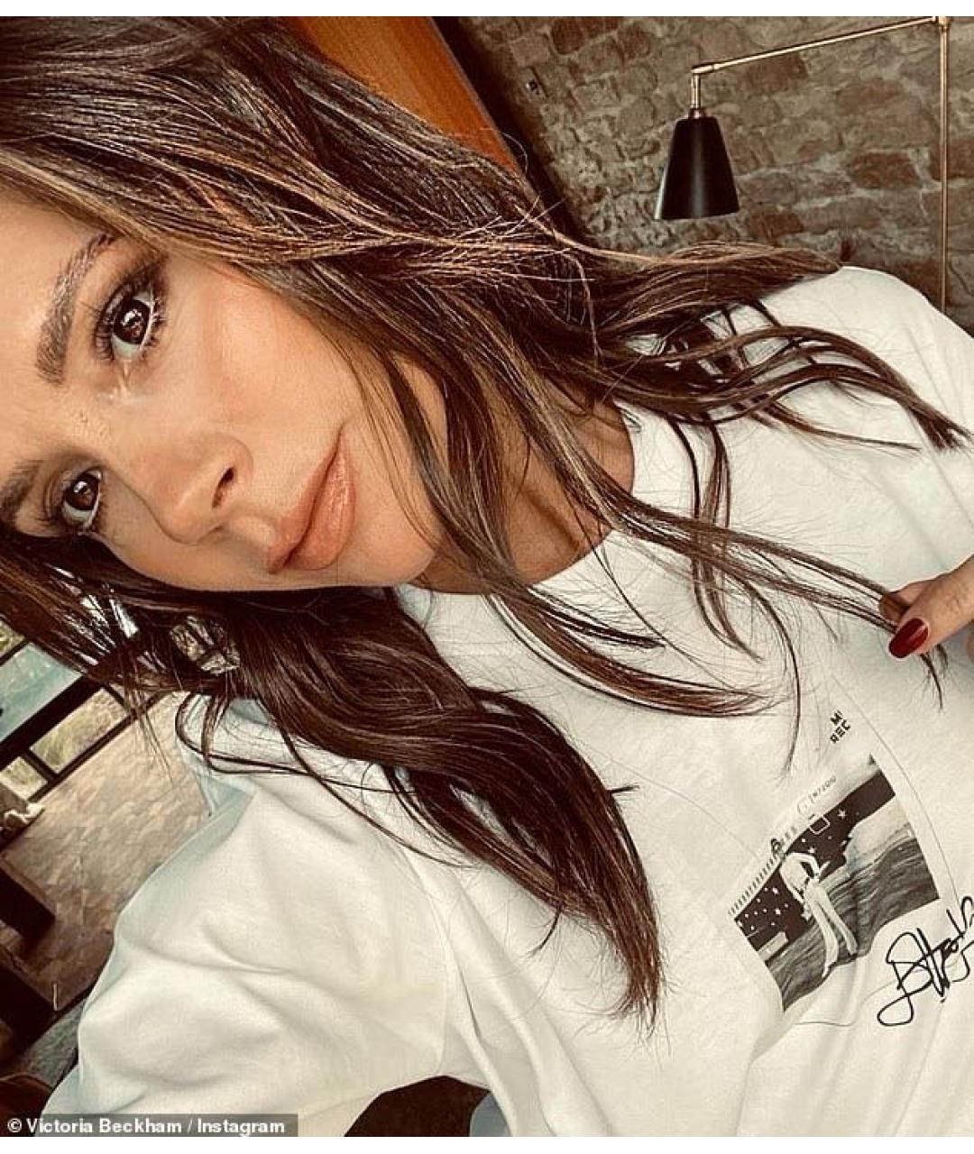 VICTORIA BECKHAM Белая хлопковая футболка, фото 5