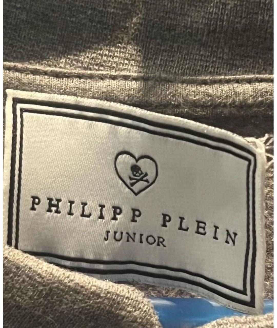 PHILIPP PLEIN Антрацитовый хлопковый детская футболка / топ, фото 5