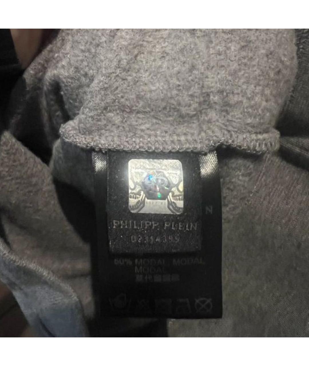 PHILIPP PLEIN Антрацитовый хлопковый детская футболка / топ, фото 4