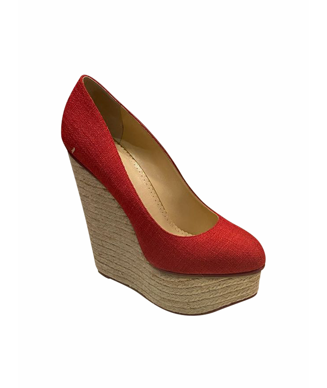 CHARLOTTE OLYMPIA Красные текстильные туфли, фото 1
