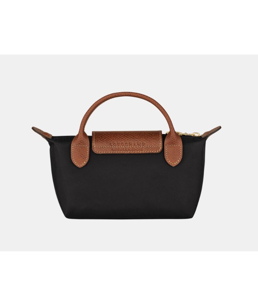 LONGCHAMP Черная кожаная сумка с короткими ручками, фото 3