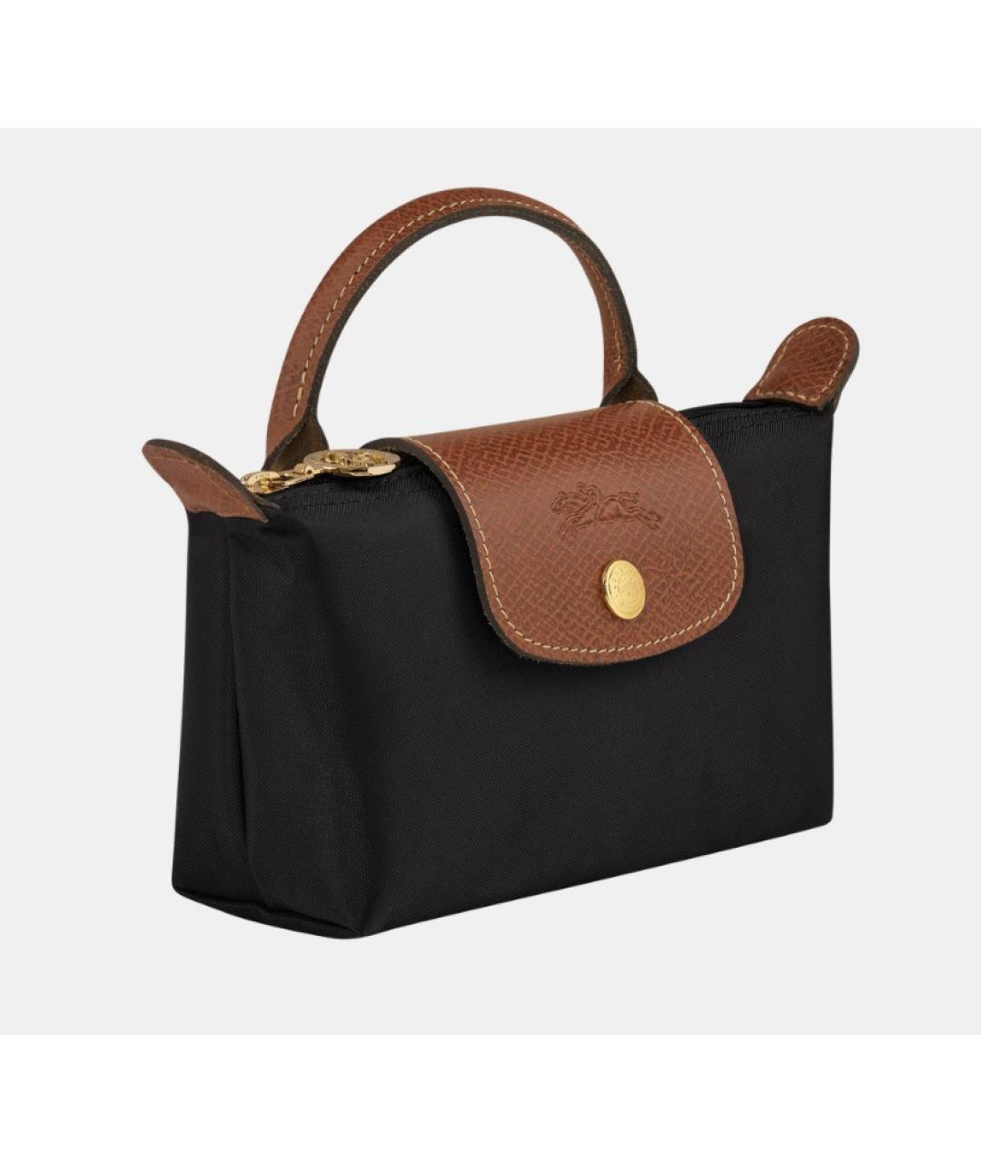 LONGCHAMP Черная кожаная сумка с короткими ручками, фото 2