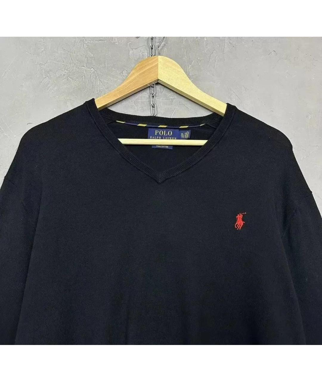 POLO RALPH LAUREN Черный хлопковый джемпер / свитер, фото 2