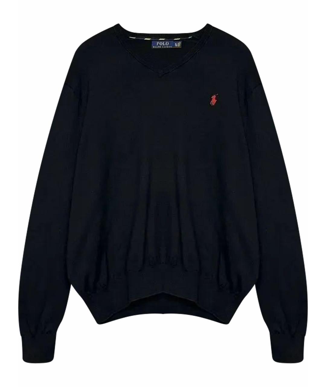 POLO RALPH LAUREN Черный хлопковый джемпер / свитер, фото 1