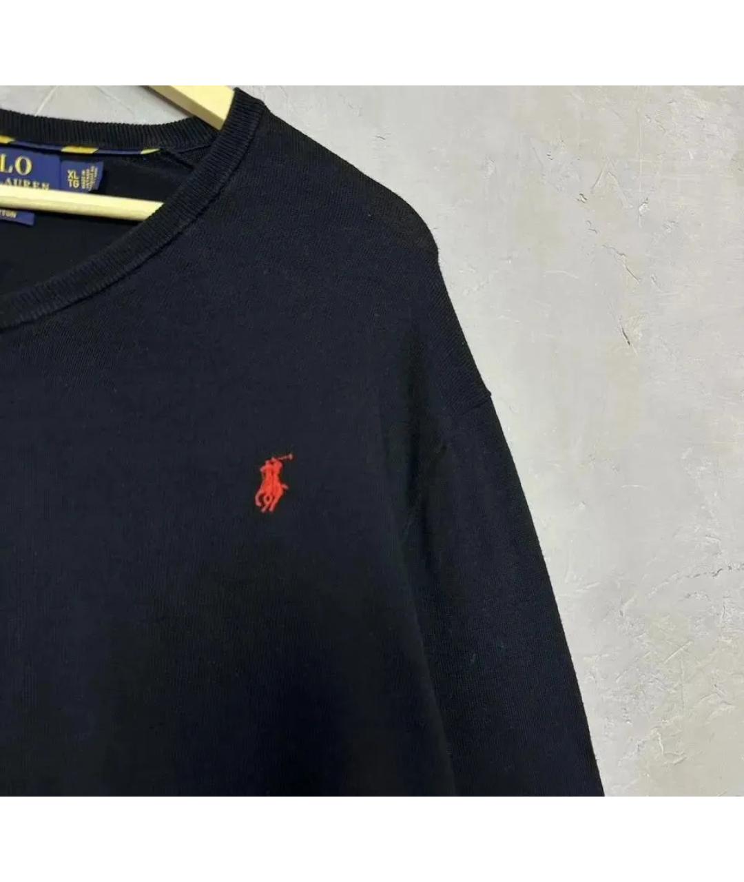 POLO RALPH LAUREN Черный хлопковый джемпер / свитер, фото 3