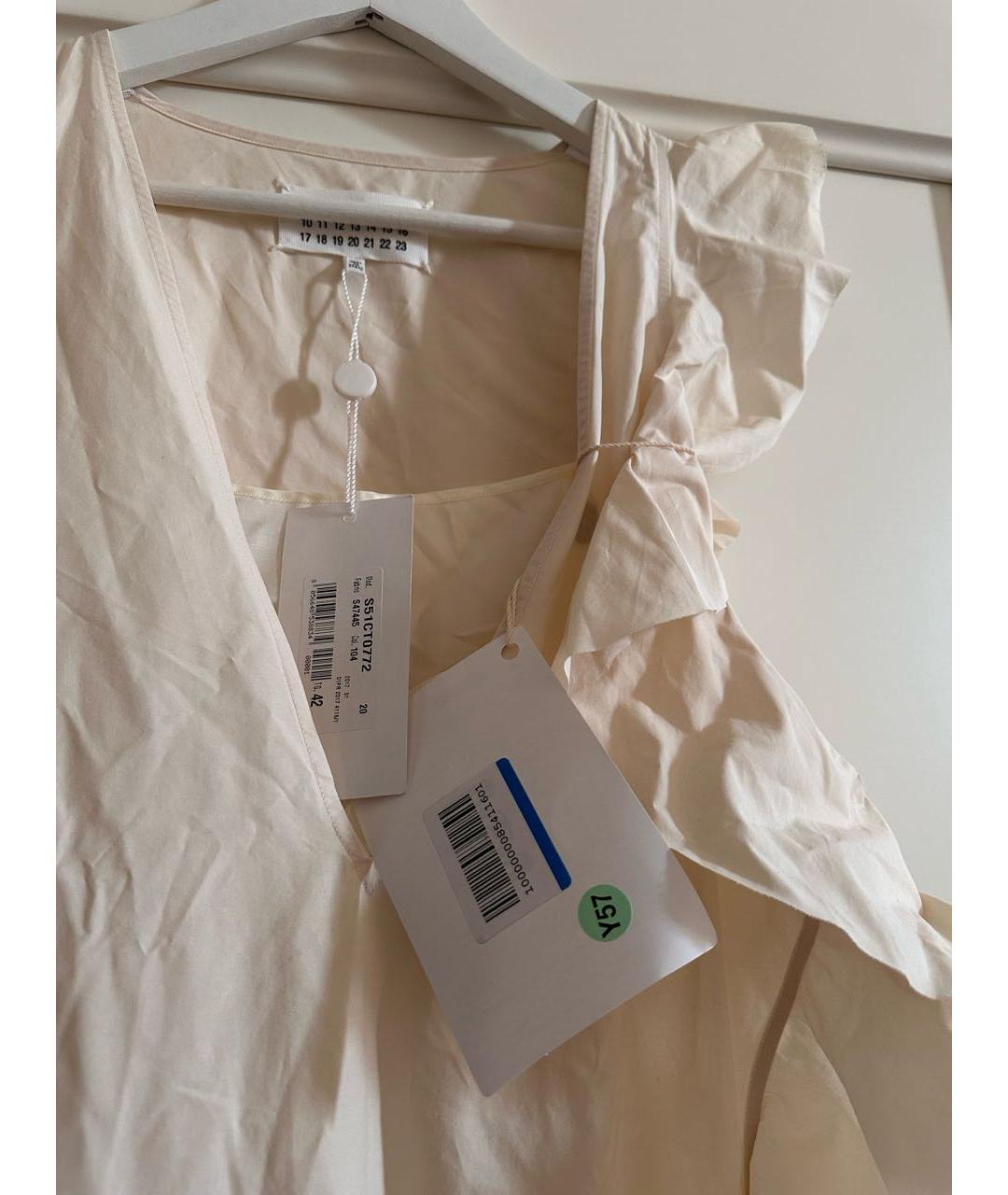 MAISON MARGIELA Бежевое вискозное повседневное платье, фото 6