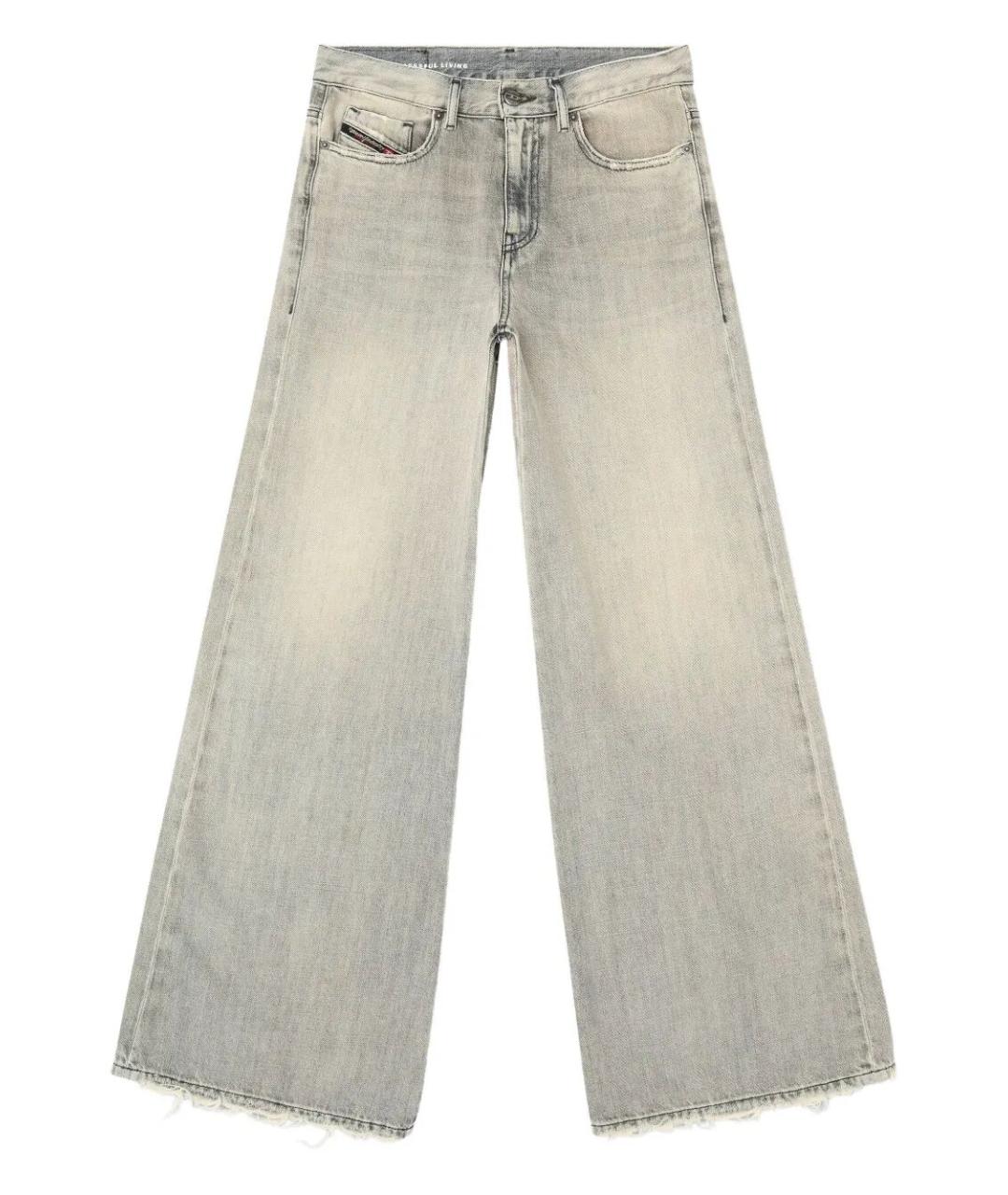 DIESEL Серые хлопковые прямые джинсы, фото 1