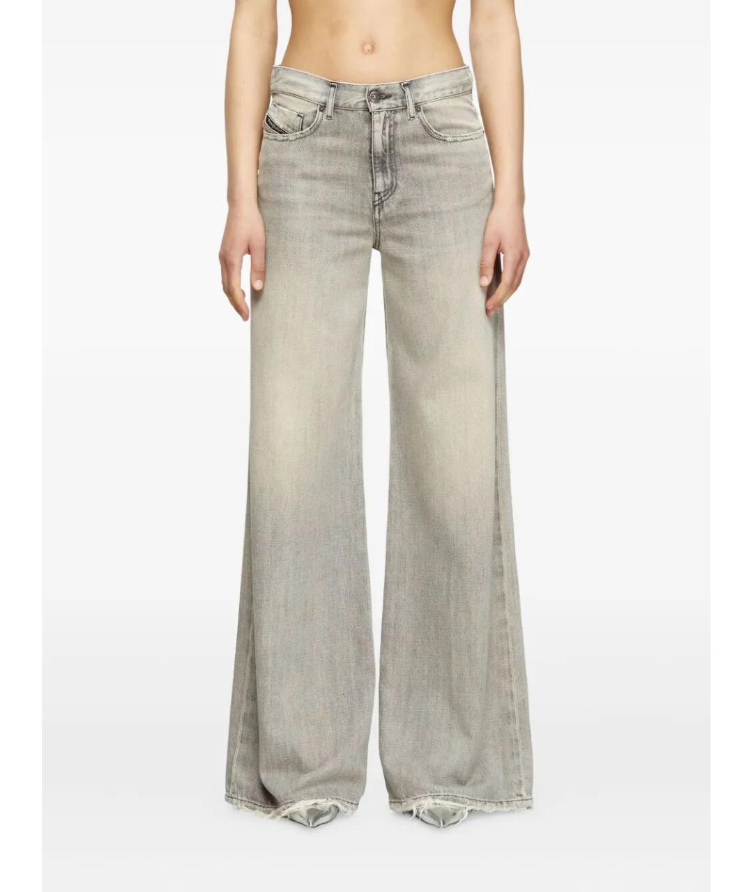 DIESEL Серые хлопковые прямые джинсы, фото 2