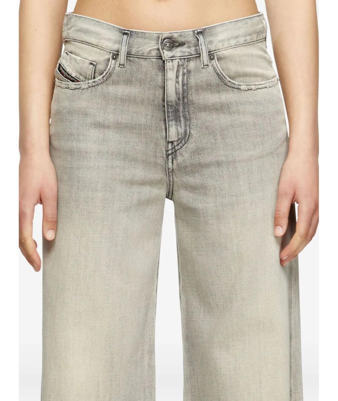 DIESEL Серые хлопковые прямые джинсы, фото 3