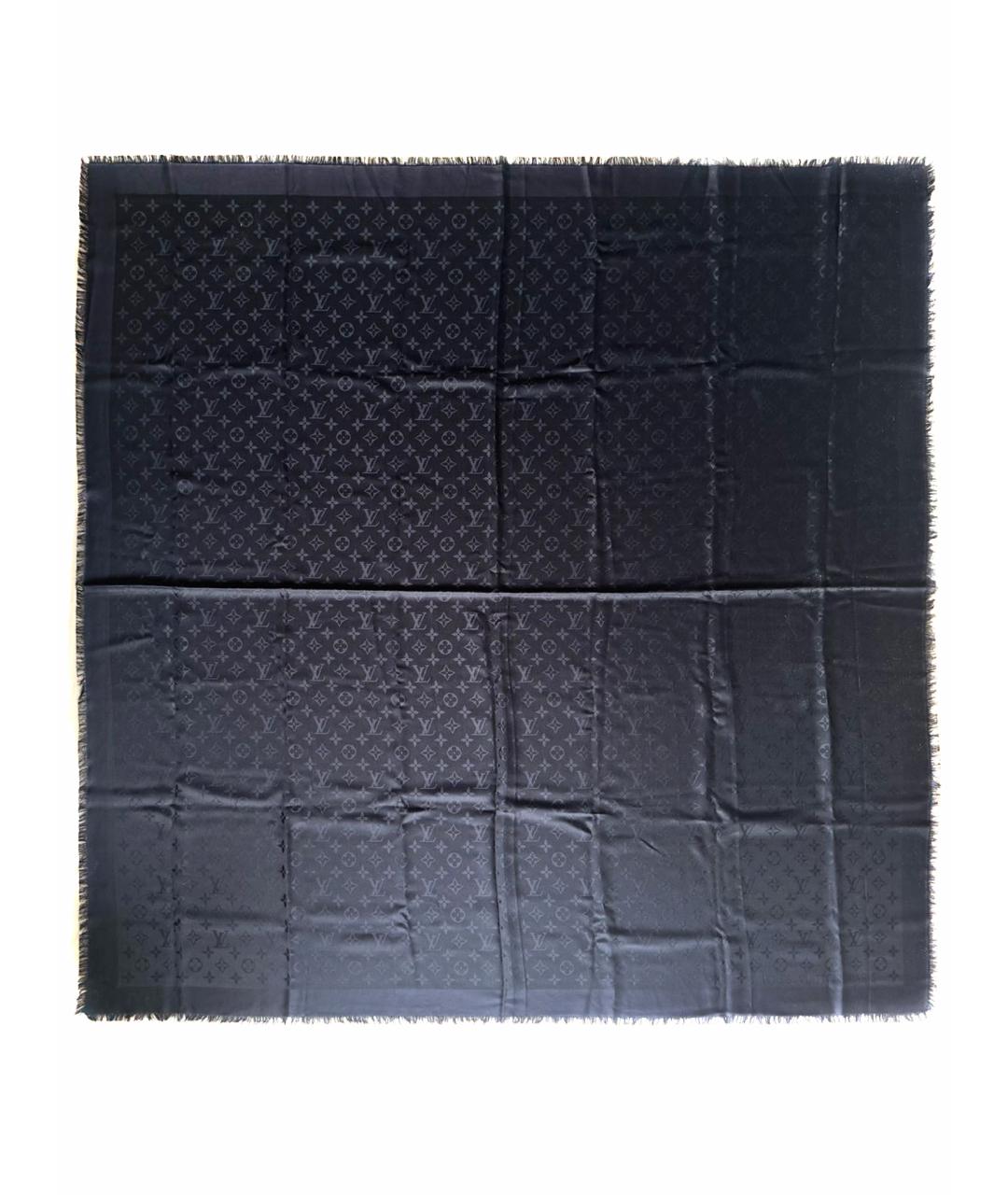 LOUIS VUITTON Черный шелковый платок, фото 1