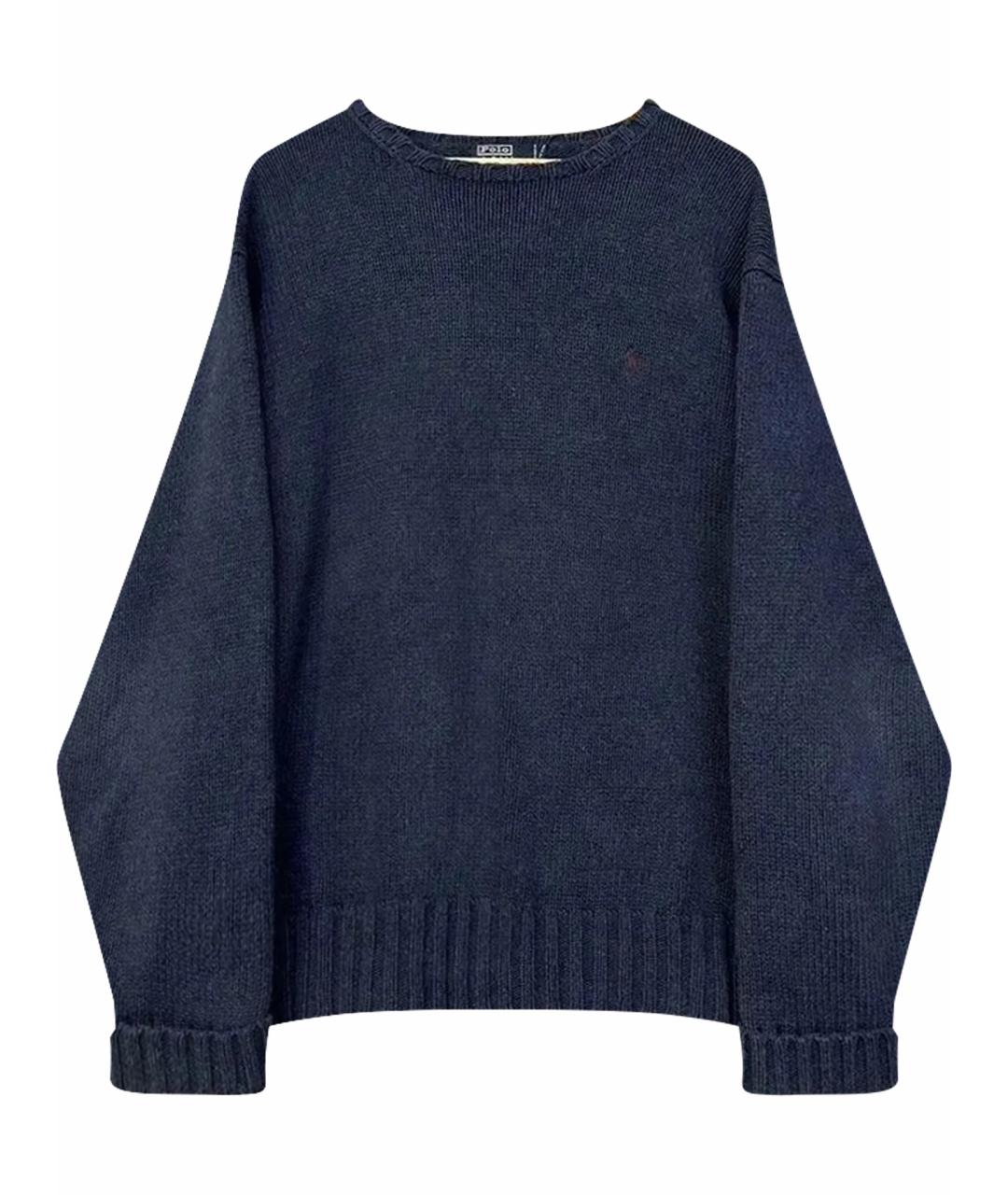 POLO RALPH LAUREN Темно-синий хлопковый джемпер / свитер, фото 1