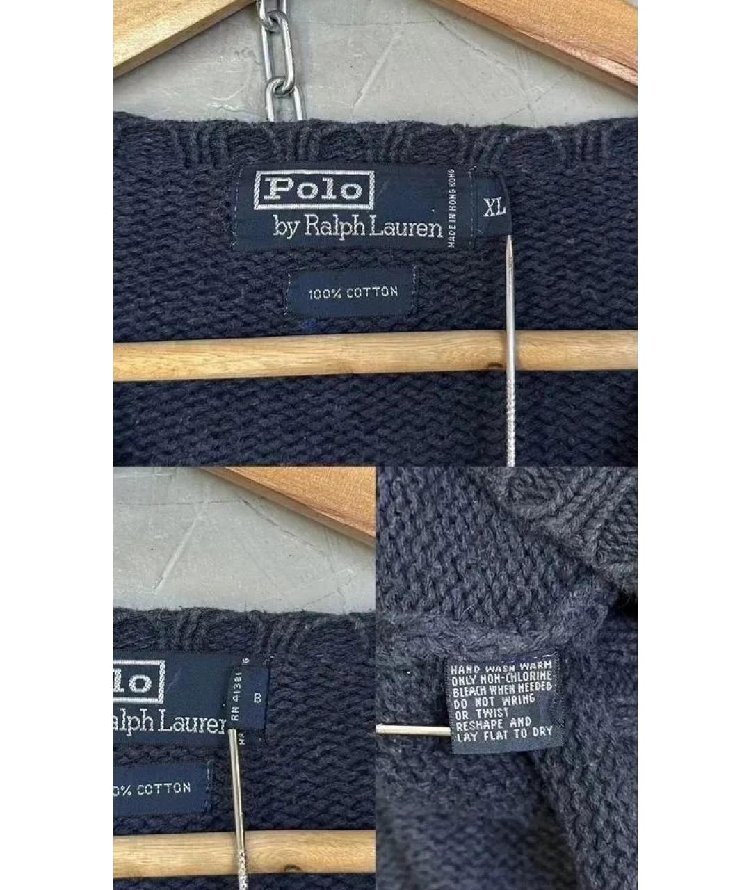 POLO RALPH LAUREN Темно-синий хлопковый джемпер / свитер, фото 7