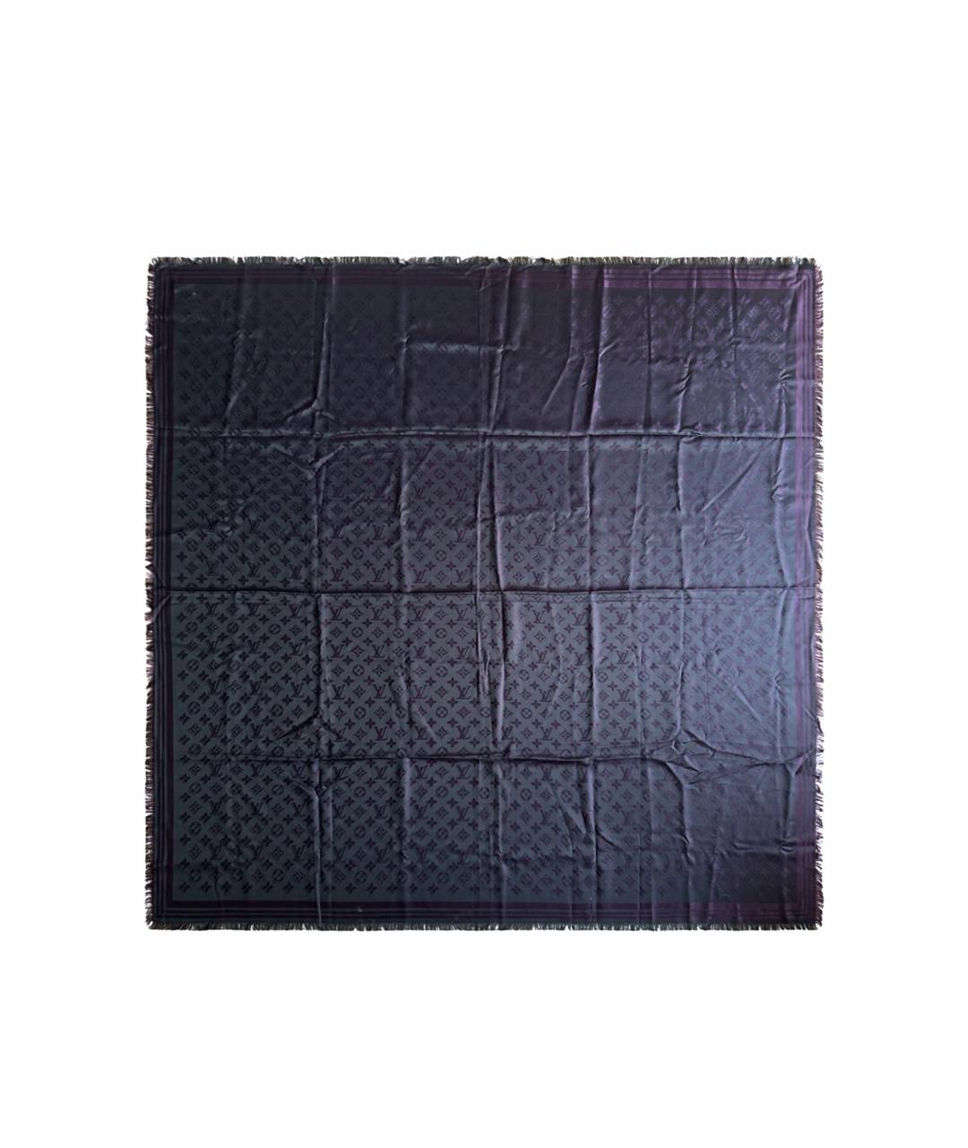 LOUIS VUITTON Серый шелковый платок, фото 1